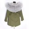 Womens Jacket Natural Overdized Sheepskin Päls Collar Coat Casual Thicking Long Winter Park 231222