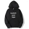 Men's Hoodies Customize Your Logo Fashion Men Women Long Sleeve Pullover Hooded Sweatshirts Unisex DIY Print Casual Couple