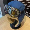 Basker pilothattar för män och kvinnor på vintern förtjockad värme cykling öronskydd vindtät kallbeständiga glasögon