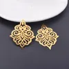 Charms 30pcs AB7875 Brass Filigree Hollow Out Ear Pendant Colorful Fluorescent Color Diy Jelwery Earrings Making