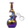 Rainbow 14mm Female Glass Bong Hookahs Bäger Bongs Tjock Recycler Ashcatcher Klassiska rökningsvattenrör med Diwnstem Oil Burner Pipe 1st