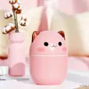 Humidifiers Portable 200ml Air Humidifier Cute Kawaii Aroma Diffuser With Night Light Cool Mist For Bedroom Home Car Purifier Humificador