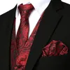 Jackor 3pc uppsättningar/mens kostym Vest+Tie+Pocket Square/mode Jacquard Paisley Tuxedo Vest Waistcoat Men/Wedding Vest/Prom Vest/Party Vest