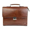 Briefcases Manet männliche Business -Schulter -Aktentasche mit Passwort Lock Computer Leder 15 "Laptop Messenger Office -Taschen Handtasche für Männer