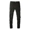 Mens Designer Jeans nödställda rippade cyklist Slim Fit Motorcykel denim för män av högsta kvalitet mode jean byxor häll hommes 6646