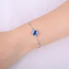 Armreifen Jewelrypalace Neuankömmling Herz Schleife Liebe 4,2 ct Stein erstellt blau Spinell Sterling Silber verstellbares Armband für Frau