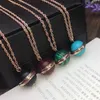 Brand Pure 925 Sterling Silver Jewelry For Women Colorful Ball Pendant Ball Necklace Colorful Stone Party Jewelry 45cm Necklace250L