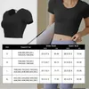 Aiithuug Yoga manica corta con coppa incorporata Crop Tops Gym Crops Pilates Workout Top Fitness Active Wear Incrociato sul retro 231225