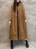 Caítas de zanjas femeninas Pórgano Otoño Invierno Vestido Vintage Fashion Ladies Sminteed Manga larga Mujeres sueltas Rata de ropa para mujeres sueltas