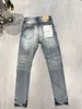 Man Jeans Designer Purple Jeans Skinny Ripped Biker 슬림 한 스트레이트 스키니 바지 디자이너 스택 미국 크기 청바지 남성 트렌드 브랜드 빈티지 팬티 팬티 팬티 팬츠 29-40 7040