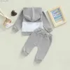 Ensembles de vêtements 2022-06-17 Lioraitiin 0-4 ans pantalon pour enfants Suit Patchwork Sweat à manches longues à manches longues pantalon avec des poches