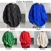 Blusas de moda masculina check design malha suéter folgado cor sólida o pescoço pullover casual streetwear homem roupas