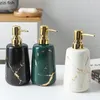 Gouden marmeren textuur keramische draagbare zeepdispenser shampoo fles hand ontsmetting jar badkamer benodigdheden 400 ml lotion 231222