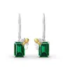 Hoop Huggie Luxury Green Crystal Square Stone Earrings Vintage Gold Color Small Bee Boho Silver Party for Women3664693