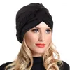 Abbigliamento etnico 2 pezzi/set donne trecce musulmane turbante hijab cancro a cappello da chemio cappello perdita per la perdita di capelli testata avvolgono copricapo bandana