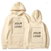 Men's Hoodies Custom LOGO Diy Text Couple Friends Family Design Image Print Clothing Sports Leisure Harajuku Sweater Size M-4XL