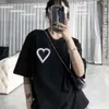 Mode T -shirt Women Designer T Shirts Mens Dames Solid Color Love Heart Borduurwerk korte mouw T -stuk casual losse eenvoudige oversized katoenen T -shirt