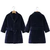 Baby Girls Clothes Winter Flannel Robes for Kids Teen Girls Bathrobe for 4-14 Y Children Pajamas Robes Pink Blue Navy Bath Towel 231225