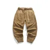 Men's Pants Chinese Style Winter Fleece Thick Corduroy Jogging For Men Clothing Plus Size Vintage Harem Harajuku Sweatpants