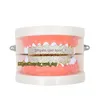 Grillz Dental Grills Eternidade na Europa e América Micro-conjunto de cobre banhado a ouro Cz Diamond 8 Gold Suspensórios Hip Hop Mens Iced Out Dro Dhe0C