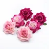 Decorative Flowers 10CM Flannel Roses Wedding Bride Holding Material Christmas Decorations For Home Scrapbooking Artificial