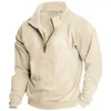 Con cappuccio da uomo con cappuccio con cappuccio con cappuccio collare mezza zip a manica lunga top outdoor casual fonette di grandi dimensioni per l'inverno caldo