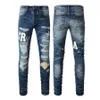 Designer Jeans da uomo skinny Moda uomo Jeans per uomo pantaloni da donna viola Marca Jeans neri grigi Foro nuovo stile Ricamo Autocoltivazione Piedi piccoli01