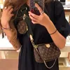 디자이너 가방 오래된 꽃 멀티 포케 트 브라운 3 개 어깨 가방에 3 개의 컬러 숄더 가방 스트랩 클러치 콤보 엠보싱 럭셔리 여성 메신저 백