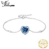 Bangles Jewelrypalace New Arrival Heart Bow Love 4.2ct Stone Created Blue Spinel Sterling Sier Adjustable Bracelet for Woman