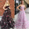 Rose Print Festal Dress 2K24 Rosette Camadas florais Ruffle saia Lady Lady Purs