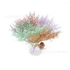 Decorative Flowers 2PCS Forest Small Objects Emulated Leaves Fleshy Rime Hair Decoration Hat Accessories White Frost Green