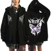 Y2k Rits Hoodie Casual Streetwear Zip Jas Haruku Gothic Ritsen Hoodies Dames Kap Sweatshirts Skeleton Zipup Hoody