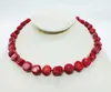 Choker 10 mm Collier de corail rouge irrégulier classique. Collier préféré des femmes africaines (le dernier) 18 "