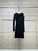 Casual Dresses Sexig Cutout Axless Knit Dress Chic High Street Rhinestone Embelled Long Sleeve Womens 2023 Fall