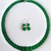 6-14 mm jade verde naturel de perlas cols pendentites conjunto de joyas 18286z