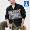 Męskie koszule designerski wzór Aztec Patchwork Patchwork Shirt for Men Retro klasyczny zrelaksowany moda bawełna Urban przystojne topy z długim rękawem