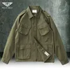 Multi Pocket Cargo Jacket Men Tactics Solid Color Retro Casual Safari Style Loose Lapel Jackets M42 Ytterkläder 231225