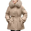 Casacos de trincheira feminina casaco de inverno parka street ao ar livre diariamente outono longa ajuste regular ajustável à prova de vento quente