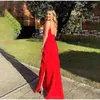 Casual Dresses Elegant Ruffles Backless V Neck Maxi Dress For Women Sexy Camisole Split Slim Long 2023 Summer Club Party