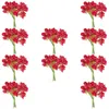Decorative Flowers 10 Bundles Of Artificial Red Berry Stems Berries Branches DIY Picks For Hairpin And Crafts Making