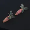 Stud -oorbellen Bilincolor Light Luxe wortelvormige kleurrijke zirkoonjuwelen voor vrouwen of meisjescadeau