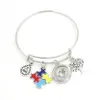 Nouvelle arrivée bijoux en instant Hope Ribbon Tree Lift Puzzle Charme autistique Charme de bracelet Snap Bracelet réglable pour femmes pour femmes Puls172B