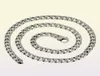 100 Solid S925 Sterling Silver Miami Cuban Chains Necklace For Mens Womens Fine Jewelry Lock 7mm 50 55 60CM Tank Clasp Chain X0508827162