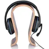 Earphones 2022 Wooden Headphone Stand U Shape Headphone Holder Classic Walnut Finish Headset Stand Hanger for Home Office Studio Bedroom