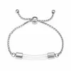 Brazalete de cremación de acero inoxidable de brazalete para cenizas - joyería de Urna de tubo de vidrio transparente Hombres Mujeres197f