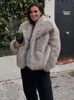 Traf Faux Furthe Cotted Cothets for Women Coats gruba ciepła miękka kurtka Kobieta Kobieta z długim rękawem swobodny płaszcz zimowy w odzieży wierzchniej 231225