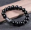 Strand 6/8/10mm de pulseira negra natural Buda esculpida Lucky Amulet redondo contas para homens presentes de jóias para homens