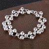 Link Bracelets Silver Color Beads Chain For Women Lady Cute Noble Nice Bracelet Fashion Charm Jewelry Wedding Gift