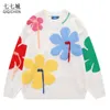 Męskie swetry Harajuku dzianiny pullover SWEATER MĘŻCZYZN KWIETKICH TASSEL Ożyści japońskie college swobodne skoczki unisex streetwear jesień