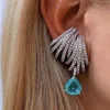 Boucles d'oreilles à double étalon de luxe Godki Luxury Boucles d'oreilles en or de zircon cubique pour femmes bijoux de fête de fiançailles de mariage 1867